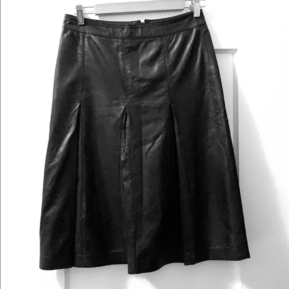 Halogen real leather skirt